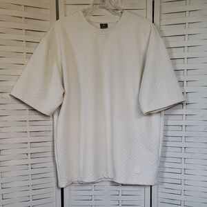 Saints Studio Men's Cream Textured Short Sleeve Shirt Size XL